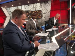 The TSN's CFL broadcast crew at work.