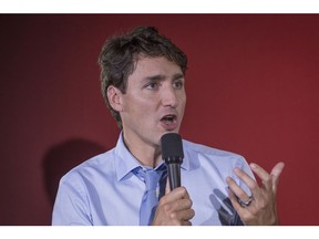Prime Minister Justin Trudeau speaks during a Liberal rally in Dolbeau-Mistassini, Que., on Thursday, October 19, 2017. THE CANADIAN PRESS/Francis Vachon ORG XMIT: XFRV-116
FRANCIS VACHON,