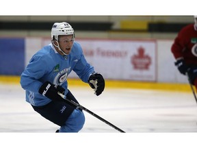 Forward Brendan Lemieux skates during Winnipeg Jets training camp at Bell MTS IcePlex on Sun., Sept. 17, 2017. Kevin King/Winnipeg Sun/Postmedia Network
Kevin King, Kevin King/Winnipeg Sun