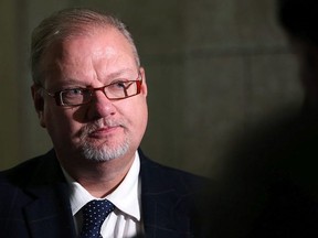 Health Minister Kelvin Goertzen speaks to media at the Manitoba Legislative Building in Winnipeg on Tues., Oct. 10, 2017. Kevin King/Winnipeg Sun/Postmedia Network ORG XMIT: POS1710101701192199 ORG XMIT: POS1710101824252599
Kevin King, Kevin King/Winnipeg Sun