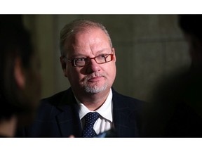 Health Minister Kelvin Goertzen speaks to media at the Manitoba Legislative Building in Winnipeg on Tues., Oct. 10, 2017. Kevin King/Winnipeg Sun/Postmedia Network ORG XMIT: POS1710101701192199 ORG XMIT: POS1710101824252599
Kevin King, Kevin King/Winnipeg Sun