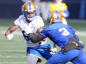 CFL Winnipeg Blue Bombers #81 Chris Givens during team practice, in Winnipeg.  Thursday, October 19, 2017.   Sun/Postmedia Network ORG XMIT: POS1710191803240423