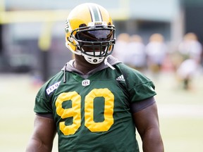 Eskimos defensive lineman Almondo Sewell fired shots  at the Winnipeg Blue Bombers on Wednesday.