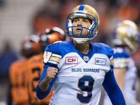 Justin Medlock

Winnipeg Blue Bombers' Justin Medlock pumps his fist after kicking the winning field goal during the second half of a CFL football game against the B.C. Lions in Vancouver, B.C., on Friday October 14, 2016. THE CANADIAN PRESS/Darryl Dyck ORG XMIT: VCRD130 ORG XMIT: POS1610150010089649
DARRYL DYCK,