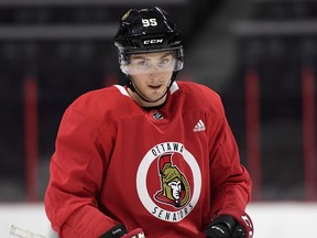 Senators centre Matt Duchene skates during his first practice in Ottawa after being traded from the Colorado Avalanche.