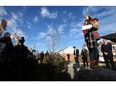 Lindsay Shepherd speaks during a rally in support of freedom of expression at Wilfrid Laurier University in Waterloo on Friday November 24, 2017.