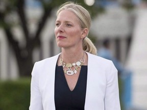 Minister of Environment and Climate Change Catherine McKenna makes her way to speak with media at the United Nations Headquarters in New York City, Wednesday September 20, 2017.