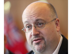 City councillor Russ Wyatt reacts to the city budget during a media scrum in Winnipeg, Man. Wednesday March 02, 2016. Brian Donogh/Winnipeg Sun/Postmedia Network
Brian Donogh, Brian Donogh/Winnipeg Sun