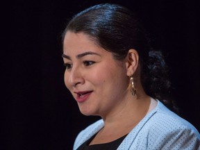 Maryam Monsef, Minister of Status of Women, makes a funding announcement in Vancouver, B.C., on Friday, September 8, 2017. THE CANADIAN PRESS/Ben Nelms