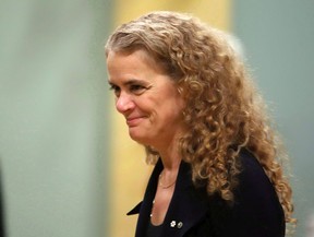 Julie Payette

Governor General Julie Payette takes part in her first official ceremony as she presents Awards in Commemoration of the Persons Case, at Rideau Hall, the official residence of the Governor General of Canada, in Ottawa on Thursday, October 19, 2017. Saskatchewan Premier Brad Wall say Governor General Julie Payette should avoid denigrating or mocking faiths that believe in a creator. THE CANADIAN PRESS/Fred Chartrand ORG XMIT: CPT111
Fred Chartrand,