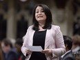 Status of Women Minister Maryam Monsef answers a question during Question Period in the House of Commons in Ottawa, Wednesday, March 8, 2017. THE CANADIAN PRESS/Adrian Wyld