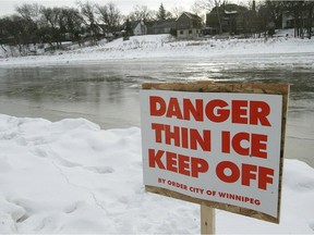 Members of the Winnipeg police and Winnipeg Fire Paramedic Service Water Rescue worked together to save a woman who had fallen into the icy Red River Saturday evening.