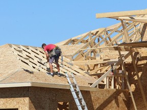 Construction is seen at a home in south Winnipeg in August 2016.