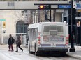 A Winnipeg Transit bus struck and killed a man downtown Monday afternoon.