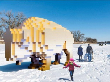 After a record number of nearly 180 submissions, The Forks in Winnipeg announced the winners of Warming Huts v2018. Among the winners were Golden Bison, designed by David Alberto Arroyo Tafolla from Morelia, Michoac an, Mexico. All submissions were then reviewed by a blind jury, meaning they have no background information on who submitted the designs or where they are from.
Submitted photo