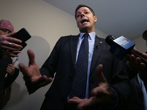 Mayor Brian Bowman addresses media following a key ceremony for a Habitat for Humanity house on Lyle Street in Winnipeg on Mon., Nov. 20, 2017. Kevin King/Winnipeg Sun/Postmedia Network
Kevin King, Kevin King/Winnipeg Sun