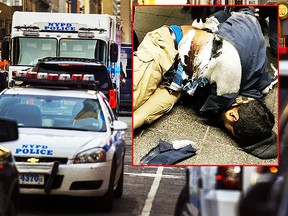 Police block a street by Port Authority Bus Terminal near New Yorks Times Square following an explosion on Monday, Dec. 11, 2017. Police say the explosion happened in an underground passageway under 42nd Street between Seventh and Eighth Avenues. (AP Photo/Andres Kudacki) ORG XMIT: NYAK103