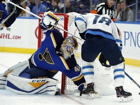 St. Louis visits Winnipeg in a Central Division showdown on Friday night in Winnipeg. (AP)