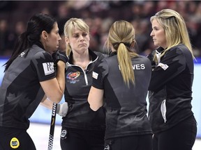 2014 Olympic gold medallists (Left to right) Jill Officer, Dawn McEwen, Kaitlyn Lawes and Jennifer Jones will all be taking part in the mixed doubles Olympic trials in Portage la Prairie.