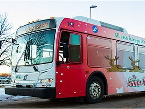 Winnipeg Transit Santa Bus raise over $9,500 for the Winnipeg Sun's Empty Stocking Fund and the Christmas Cheer Board.