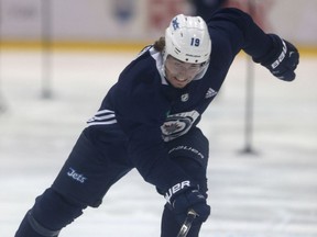 Winnipeg Jets Nic Petan made his return to the Jets lineup Friday after missing almost all of training camp and the first 13 games of the season due to the sudden death of his father.