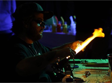 YEAR IN REVIEW: Troy McDonald of Destroy Glass performs glassblowing on a pipe during the HempFest Cannabis Expo at RBC Convention Centre in Winnipeg on Sun., Nov. 5, 2017. Kevin King/Winnipeg Sun/Postmedia Network ORG XMIT: POS1711051453510344
