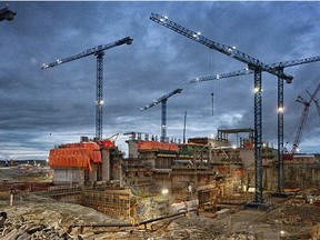 Construction of the Keeyask Generating Station project located approximately 725 km north of Winnipeg on the lower Nelson River.