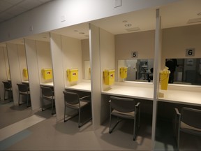 The injection room before Calgary's safe consumption site opened in 2018. Leah Hennel/Postmedia Network file