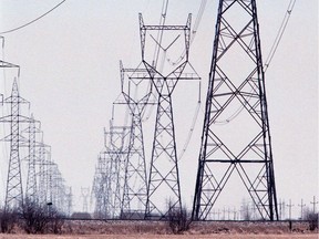 Manitoba Hydro power lines near East. St. Paul.