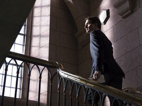 Prime Minister Justin Trudeau leaves a news conference on Parliament Hill in Ottawa on Wednesday December 20, 2017.