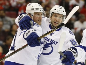 The Winnipeg Jets expect to have their hands full with the high-scoring Tampa Bay Lightning tandem of Steven Stamkos (left) and Nikita Kucherov.