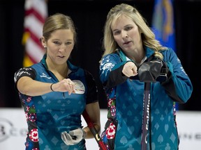 Third Kaitlyn Lawes (left) and skip Jennifer Jones.