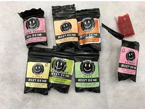 A sample of the pot products Winnipeg police seized from the Winnipeg Compassion Club. Photo released Jan. 17, 2018.
Handout