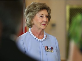 Lt.-Gov. Janice Filmon presides over the investiture of 12 people into the Order of Manitoba at the Manitoba Legislature in Winnipeg on Thurs., July 13, 2017. Kevin King/Winnipeg Sun/Postmedia Network