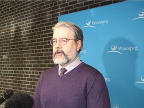 Tim Shanks, manager of water services for the City of Winnipeg's water and waste department updates media on frozen pipes on Friday, Jan. 5, 2018.