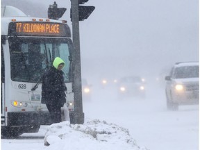 Blowing snow decreased visibility in Winnipeg as a winter storm moved through the area Tuesday.