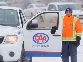 CAA tow truck driver Eric Josephson was nearly hit by a passing motorist on Monday.