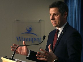 Mayor Brian Bowman discusses the formation of a Cannabis Coordination Committee, at City Hall in Winnipeg, on Mon., Jan. 29, 2018. Kevin King/Winnipeg Sun/Postmedia Network