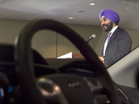 Minister of Innovation, Science and Economic Development Navdeep Bains makes an announcement in support of the auto sector in Toronto on February 16, 2017. THE CANADIAN PRESS/Frank Gunn