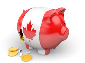 Canada economy and finance concept for GDP and national debt