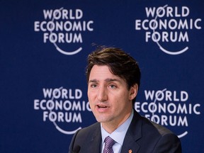 Prime Minister Justin Trudeau responds to a question during the closing news conference at the World Economic Forum Thursday, Jan. 25, 2018 in Davos, Switzerland. THE CANADIAN PRESS/Paul Chiasson