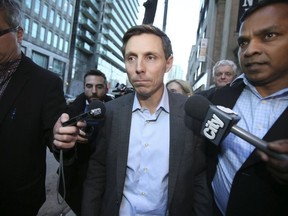 Patrick Brown leaves the PC Party Headquarters on Adelaide St E. after he registers to run for the PC Party leadership race on Friday February 16, 2018 in Toronto.