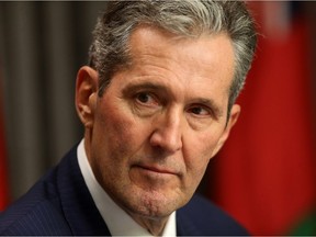 Manitoba Premier Brian Pallister during a news conference, in Winnipeg, where steps to promote a safe work environment were announced.  Thursday, February 22, 2018.   Sun/Postmedia Network
