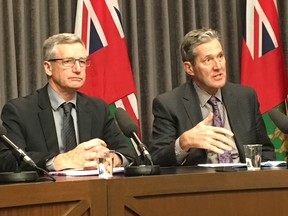 Growth, Enterprise and Trade Minister Blaine Pedersen and Premier Brian Pallister announce release of the Framework for Economic Alignment and Growth report.