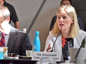 Environment Minister Catherine McKenna takes part in a discussion at the World Ocean Summit in Mexico on Mar. 7, 2018