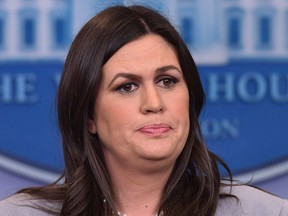 White House press secretary Sarah Huckabee Sanders listens to a reporter's question during the daily briefing at the White House in Washington, Wednesday, March 7, 2018. (AP Photo/Susan Walsh)