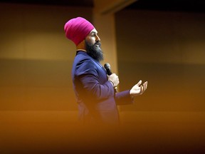NDP Leader Jagmeet Singh speaks during the Federal NDP Convention in Ottawa on Saturday, Feb. 17, 2018. THE CANADIAN PRESS/Justin Tang