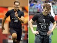 Christian Strong (L) and Noah Picton at the CFL Combine on Saturday, March 24, 2018. (CFL PHOTOS/Jason Halstead)