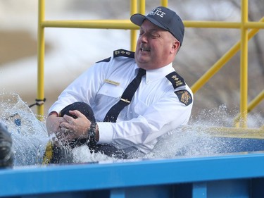 Freezin' for a Reason - The 2018 Polar Plunge, is an event organized by the Law Enforcement Torch Run (LETR), the event raises awareness and funds for The Special Olympics, the event takes place across North America.  Saturday, March 03, 2018.   Sun/Postmedia Network