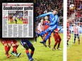 Chivas Guadalajara fire the ball past Alex Bono #25 of Toronto FC during the CONCACAF Champions League Final Leg 1 on April 17, 2018 at BMO Field in Toronto, Ontario, Canada. (Photo by Graig Abel/Getty Images)